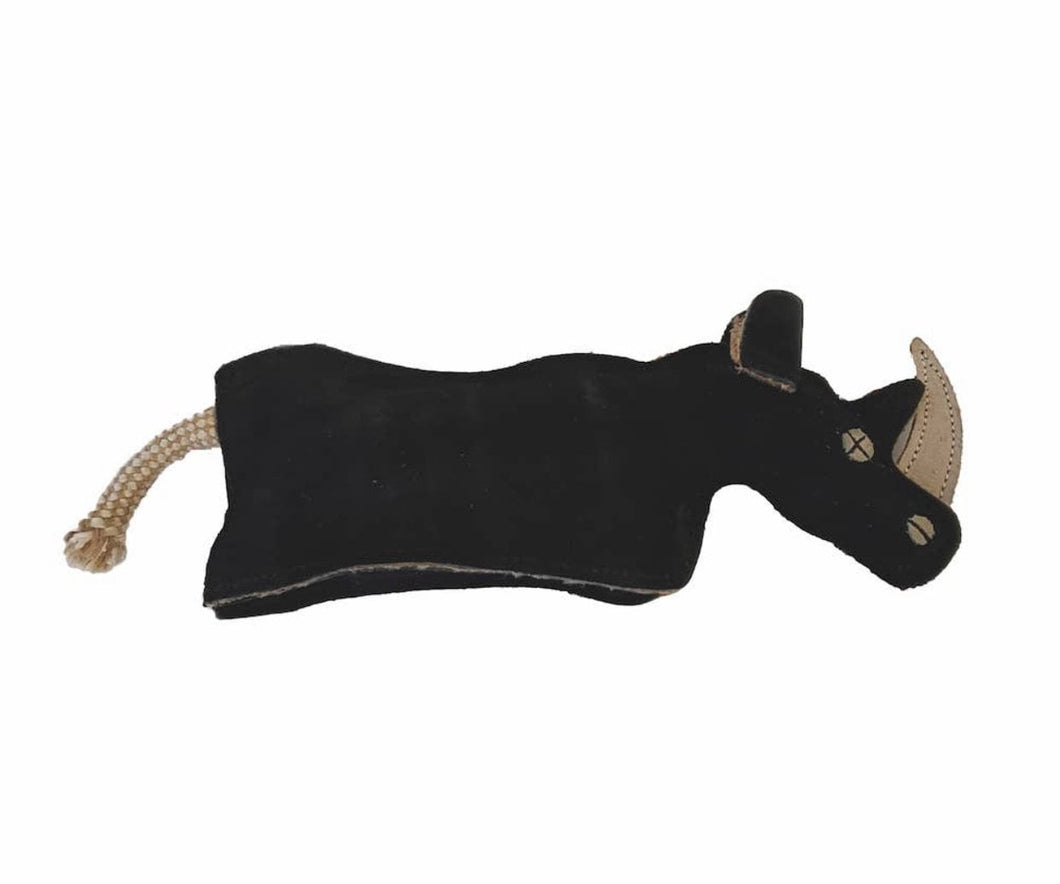 Eco-Friendly Rhino, Natural Leather Dog Toy Chew